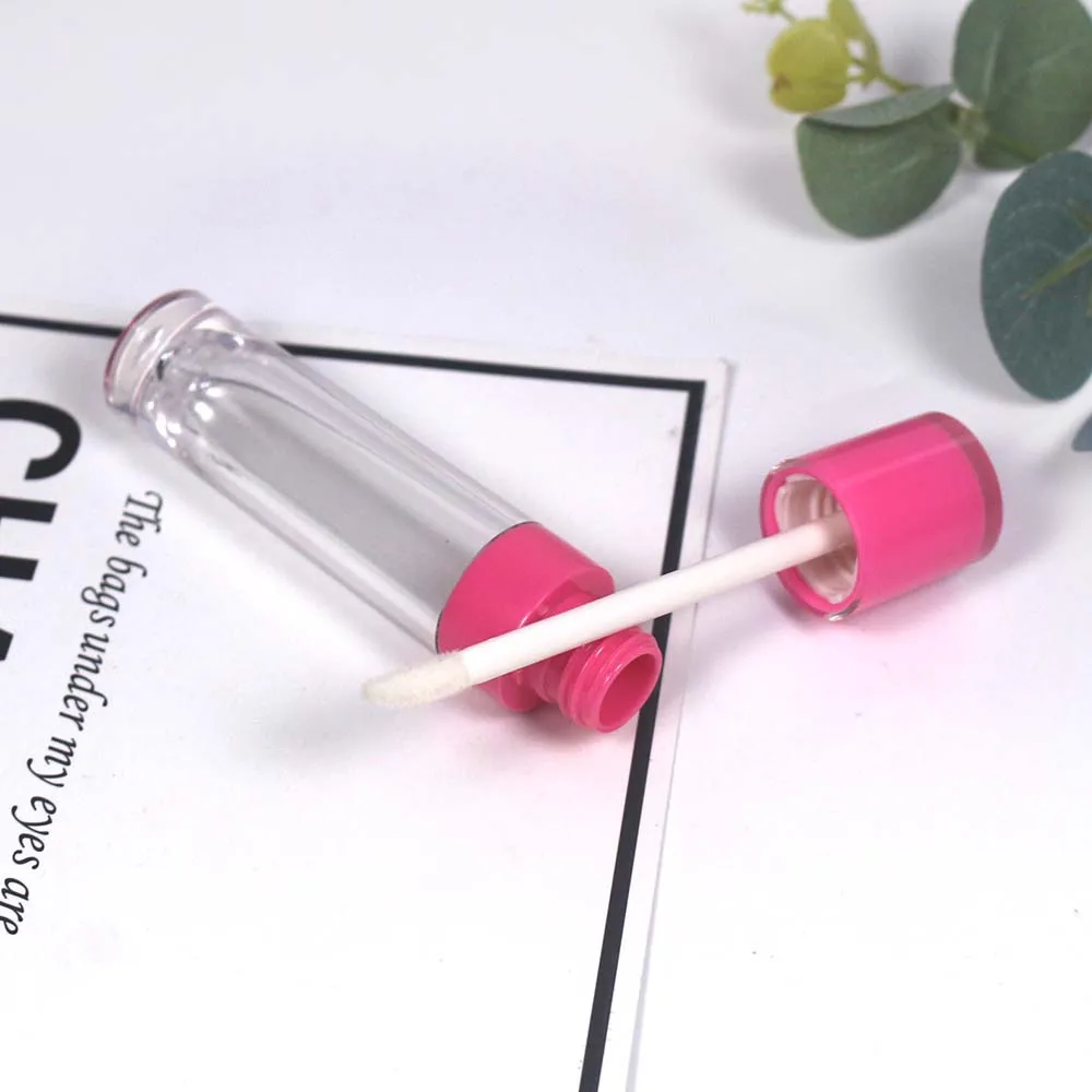 Тюбик для блеска губ прозрачный пластиковый розовый 6 мл