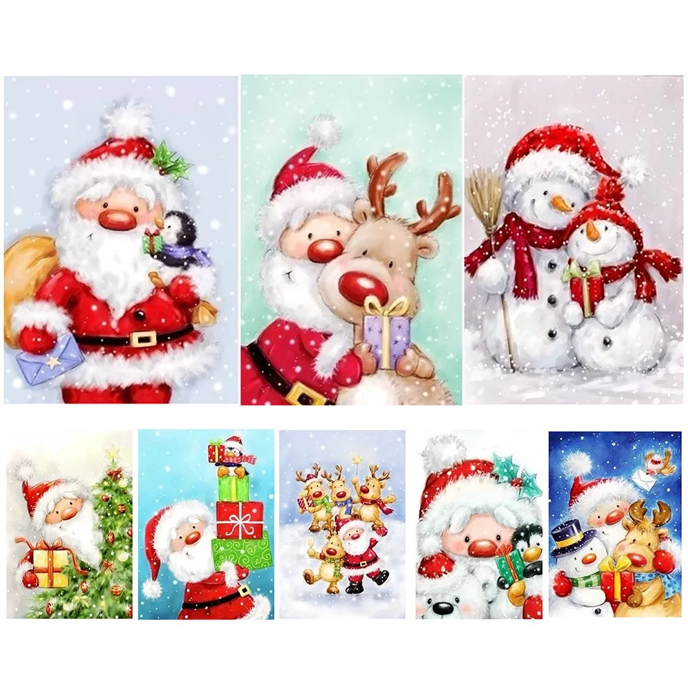 

5d Diamond Embroidery Painting Diy Santa Claus Needlework Craft Kits Needle Arts Sewing Crystal Hang Wall Rhinestone Home Decor