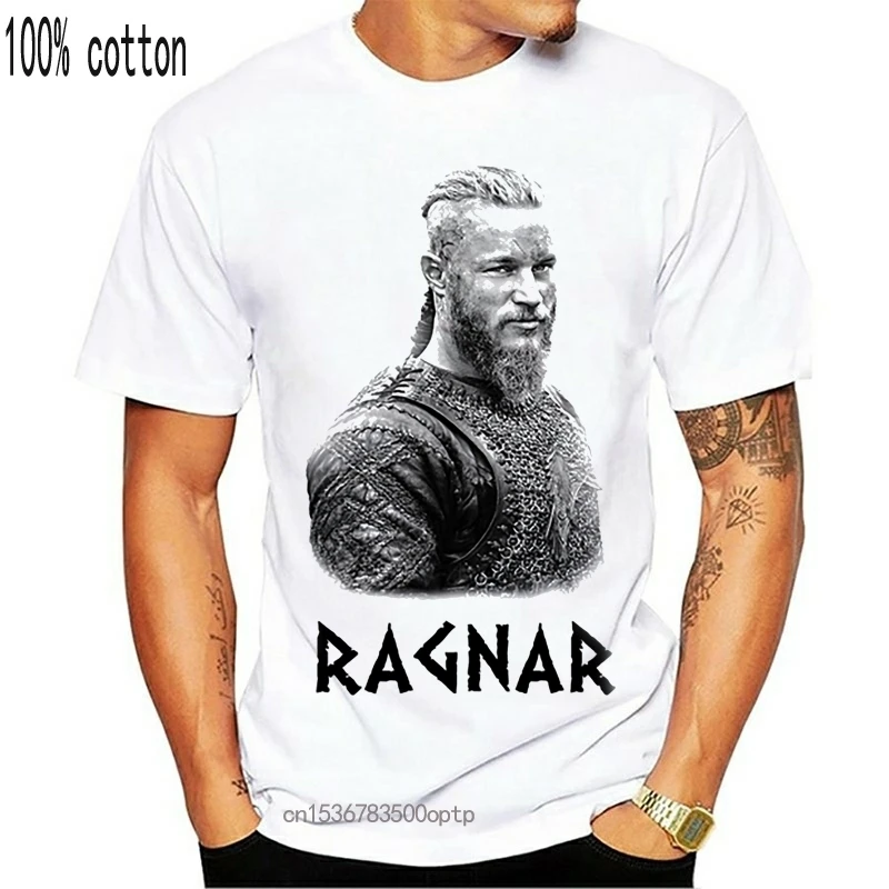 Летняя футболка белая летняя спортивная одежда с рисунком викингов ТВ сериалов