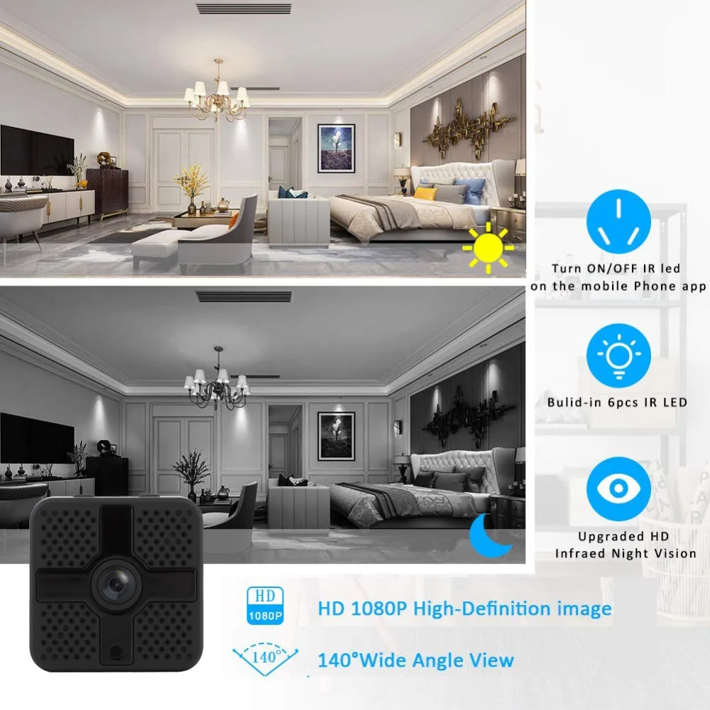 HD WiFi мини-камера Спортивная DV Kamera 1080p 720P с ночной версией микро DVR с дистанционным управлением датчик движения камера с поддержкой скрытой карты