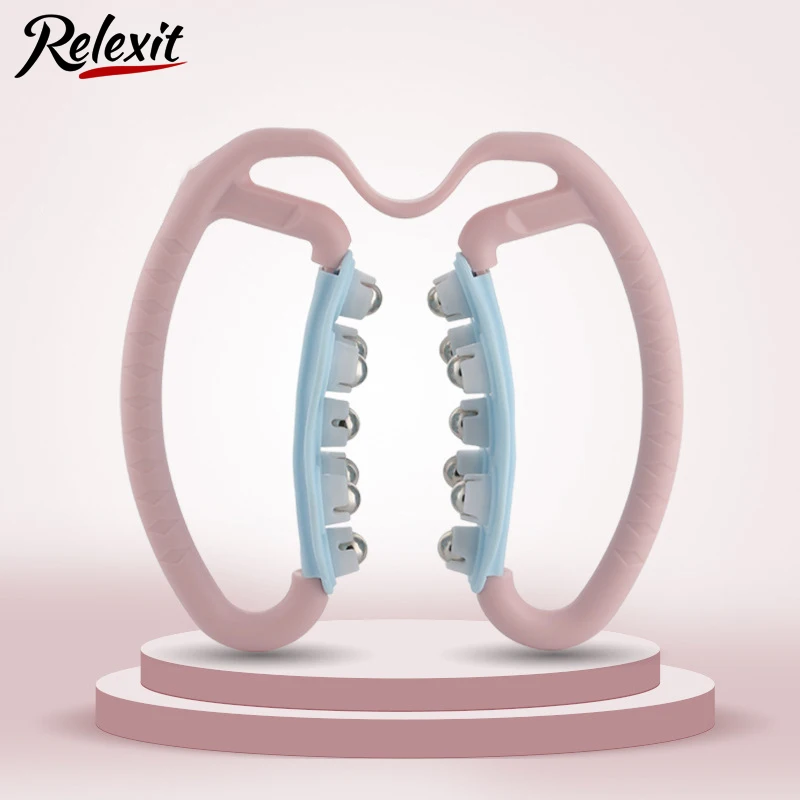 

U Shape 14wheel Magnet Massage Roller for Arm Neck Calf Muscle Tissue Gym Fitness Equipment Sport Yoga Blocks Form Roller