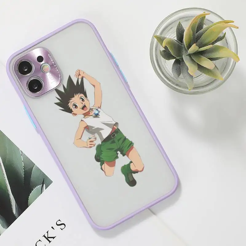 

Anime Hunter Hunters Phone Case For iPhone 12 11 Mini Pro XR XS Max 7 8 Plus X Matte transparent Purple Back Cover