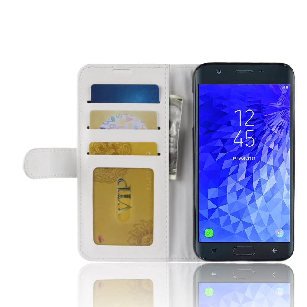 Кожаный чехол для samsung Galaxy J7 2018 кожаный Винтажный кошелек Duo флип