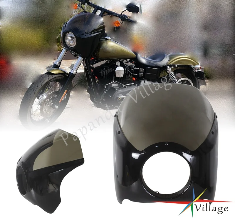 Мотоцикл черный дым 5 75 &quotголовной светильник обтекатель для Harley XL883 XL1200 железная