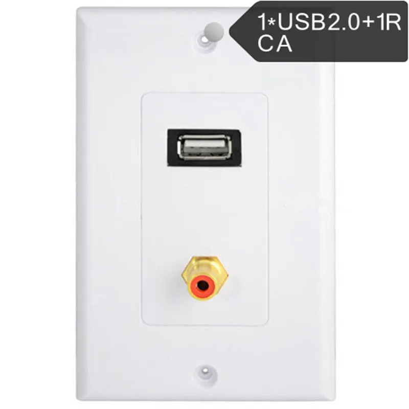 USB + 1RCA lotus аудио и видео сварки-свободный разъем панель передачи мультимедийной