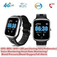 4g smart gps agps wifi video call watch elderly old man heart rate blood pressure oxygen monitor fall down alert smartwatch