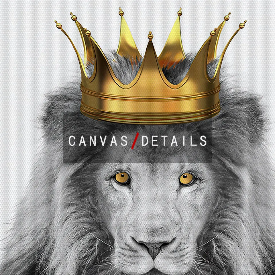 Плакат с животными Золотая Корона холст картина Король Лев королева Настенная