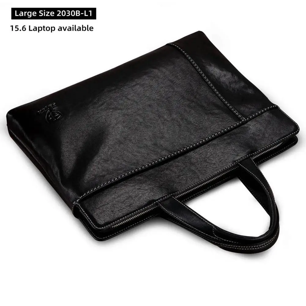 No Shoulder Large Мужская сумка, сумка из натуральной кожи, портфель для ноутбука s, тонкая сумка для компьютера на молнии, деловые сумки, сумка для планшета, портфель, чехол - Цвет: No Shoulder Large