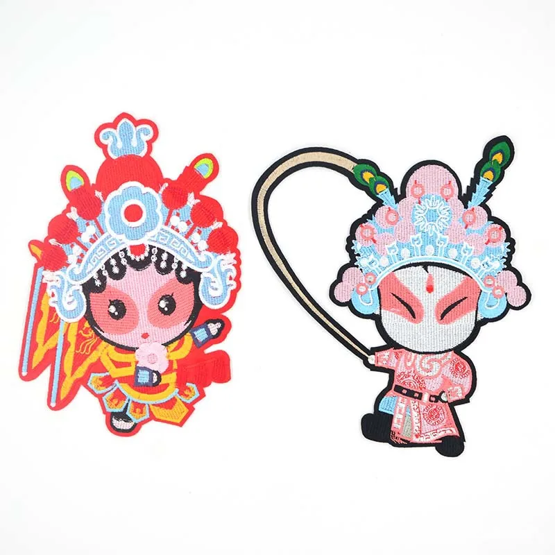 

5pcs/lot Chinese Style Opera Figure Vintage Embroidery Patches for Clothing Decoration Accessories Applique Iron Heat Clothes