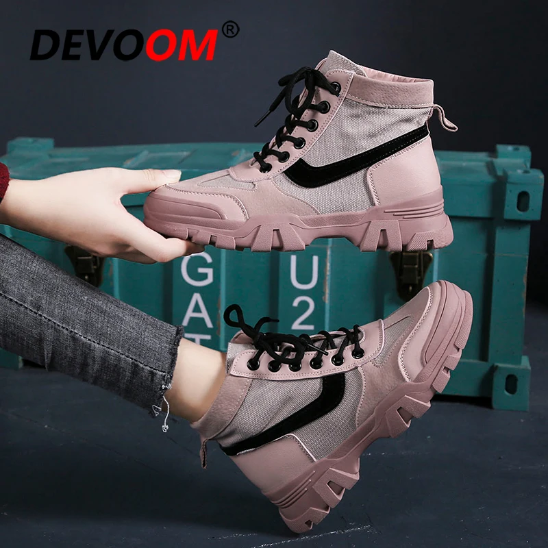 Autumn Outdoor Hiking Shoes Women Ankle Boots Lace Up Platform Tactical Senakers Street Style Trekking | Спорт и развлечения