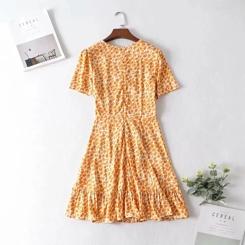 Женское цветочное мини-платье в стиле бохо летнее пляжное платье с коротким