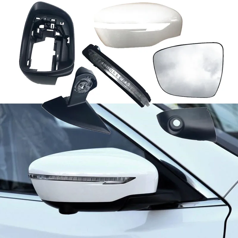 

Lofty Richy For Nissan X-Trail Qashqai MK2 J11 14-17 RearView Door Mirror Side Mirror cover Light Glass Frame Base support Shell