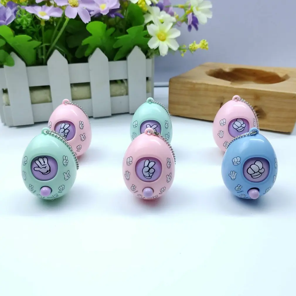 

6 Pcs/lot Mini Mora Device Fair Finger-guessing Game Rock Paper Scissors Play Toy Round Egg Delicate and Funny Key Chain Pendant