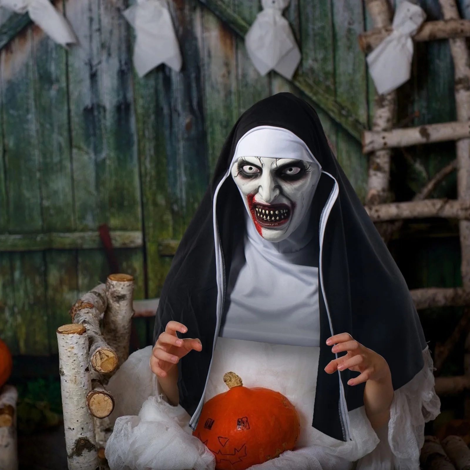 Хэллоуин маска монахини ужасные латексные маски косплей маскариллы валак для