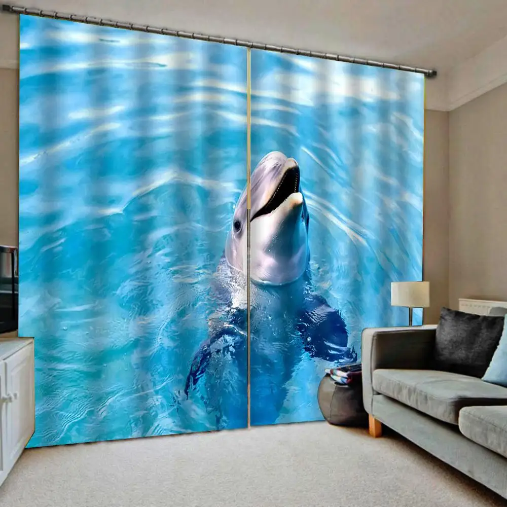 

Blackout Curtains dolphins Curtains For Living Room Bedroom Modern Kids Room Curtain Room Drapes