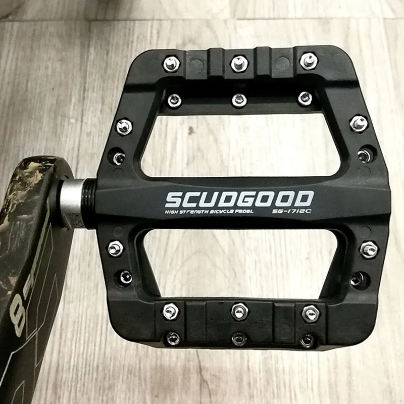 

BIKEIN MTB Pedals nylon fiber Ultralight Flat Pedal XC AM BMX Mountain Road Bike Anti-slip Fixed Gear Big Foot Bicycle Pedals