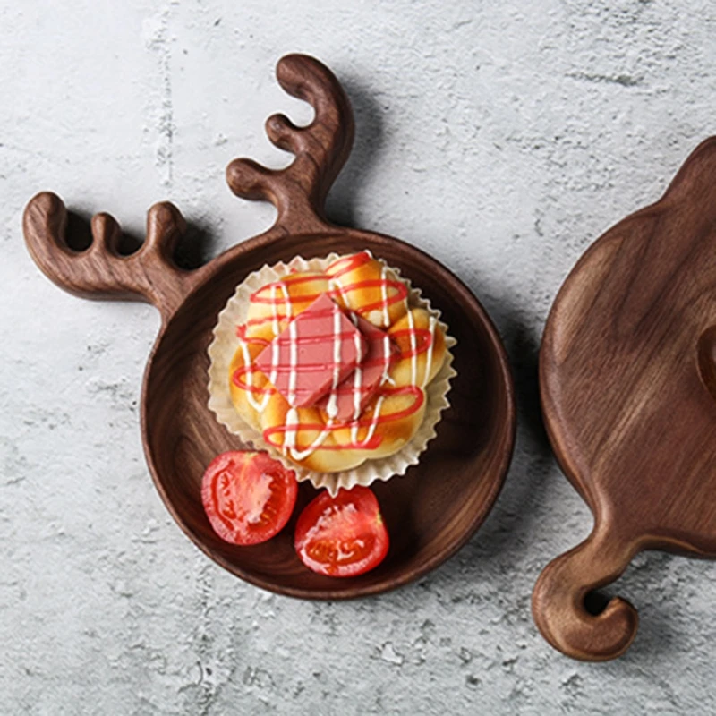 Сервировочные подносы из ореховой древесины поднос для хранения чая хлеба