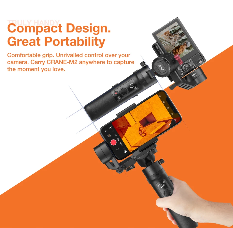 ZHIYUN кран M2 карданный стабилизатор для samsung iPhone Экшн-камера беззеркальные смартфоны Ручной Стабилизатор телефона Gopro камера