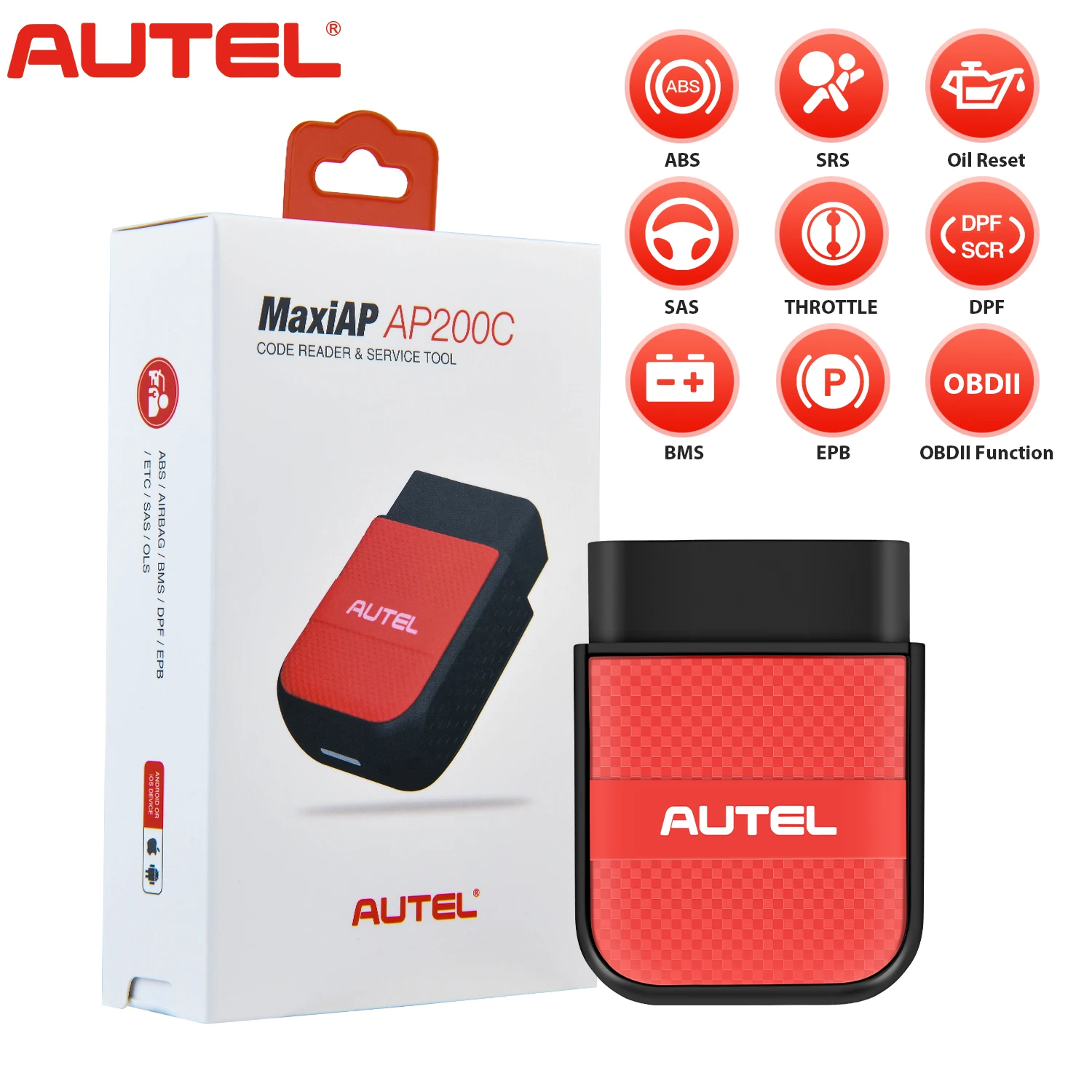 Autel AP200C Bluetooth-совместимый Obd2 сканер полный OBD2 диагностический инструмент