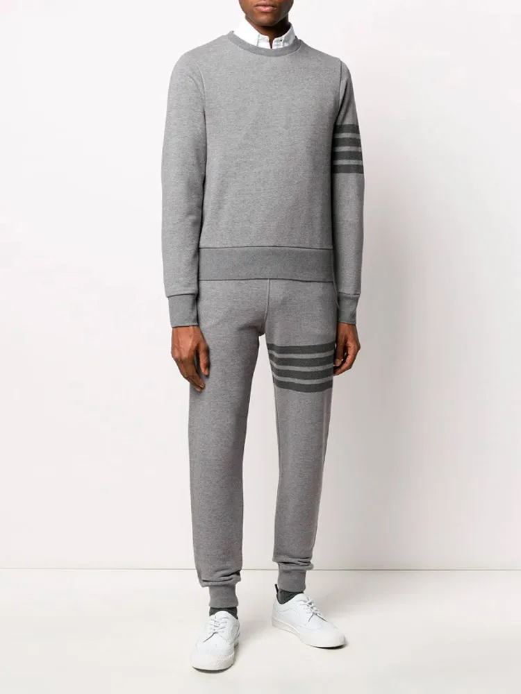

TB 2021 Fashion Brand Spring Autumn hooded Clothing Cotton Jacket Men Women Sweatshirts O-Neck Casual Gray Sportswear Coat