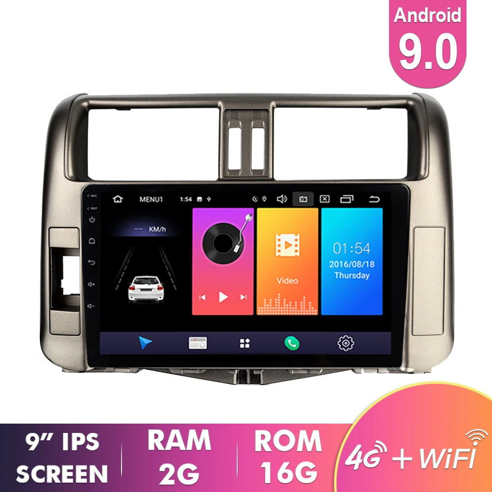 2G 16G EKIY " ips Android 9,0 Автомобильный мультимедийный плеер авторадио для Toyota Land Cruiser Prado 150 2010-2013 стерео gps навигация 4G BT - Цвет: 2G 16G