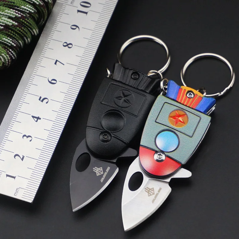 

Mini Pocket Rocket Folding Knife Keychain Peeler Box Opener Knives Hunting Military Knives Weapons Survival Tools Hand Tools