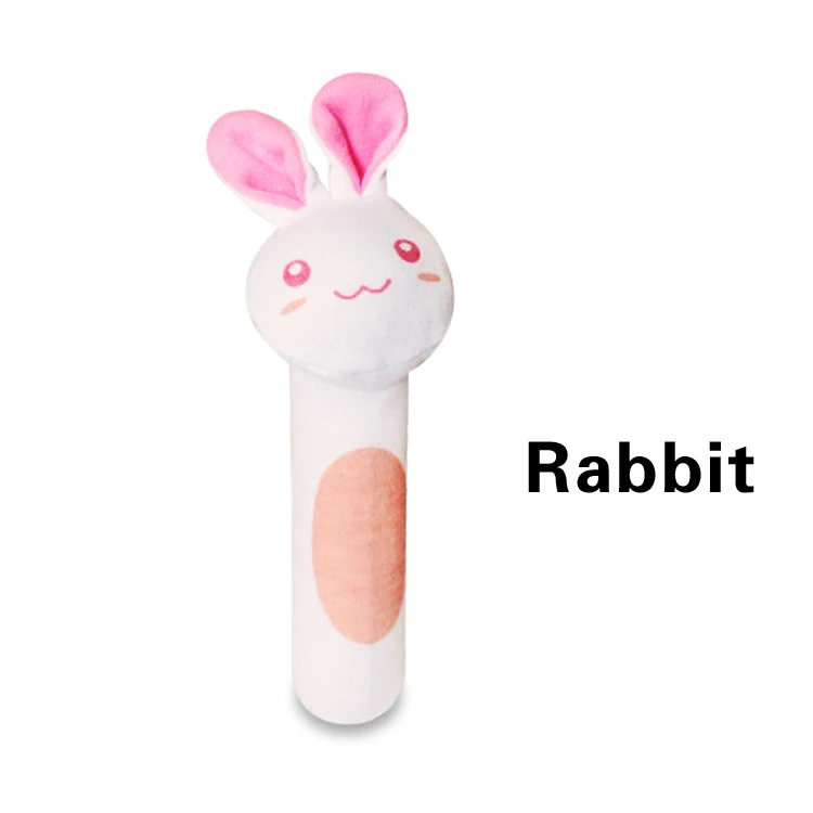 Rabbit Детская плюшевая погремушка для рук 0-12 месяцев, мультяшный Колокольчик для рук, мягкие милые моющиеся детские игрушки для новорожденных, подарок для младенцев - Цвет: Rabbit