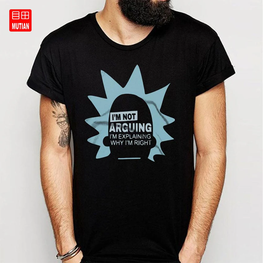 Я не спорить с изображением Рика Санчеза футболка|Мужские футболки| |