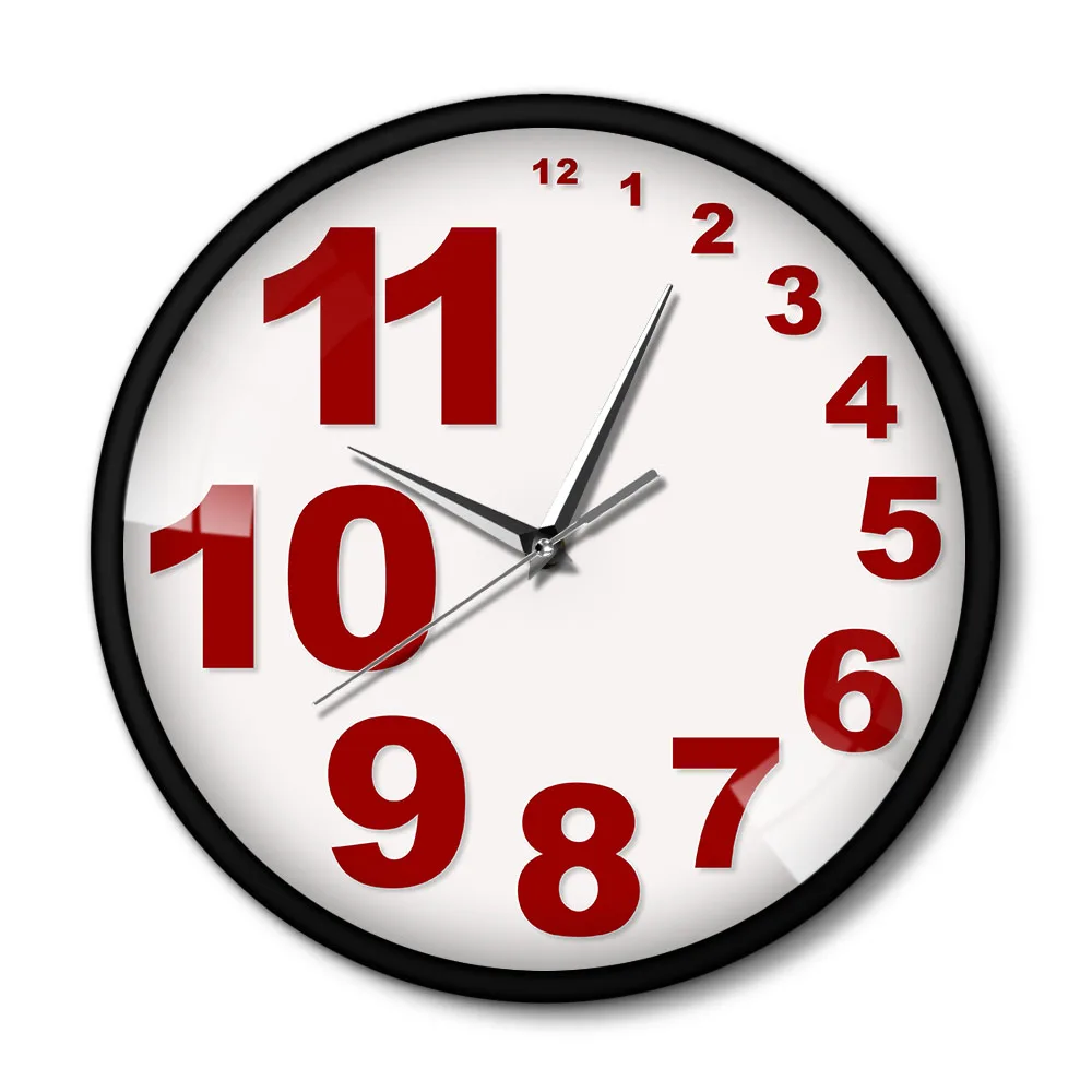 Crazy настенные часы с маленькие и большие нерегулярные номера Гостиная домашний