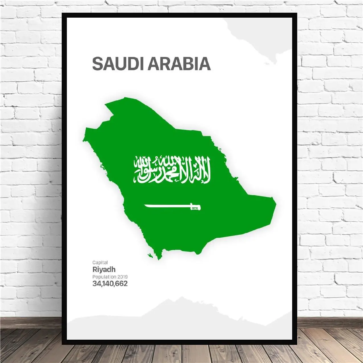

Саудовская Аравия Карта холст картины настенные картины печать на холсте домашний Декор настенный плакат для декора для Гостиная