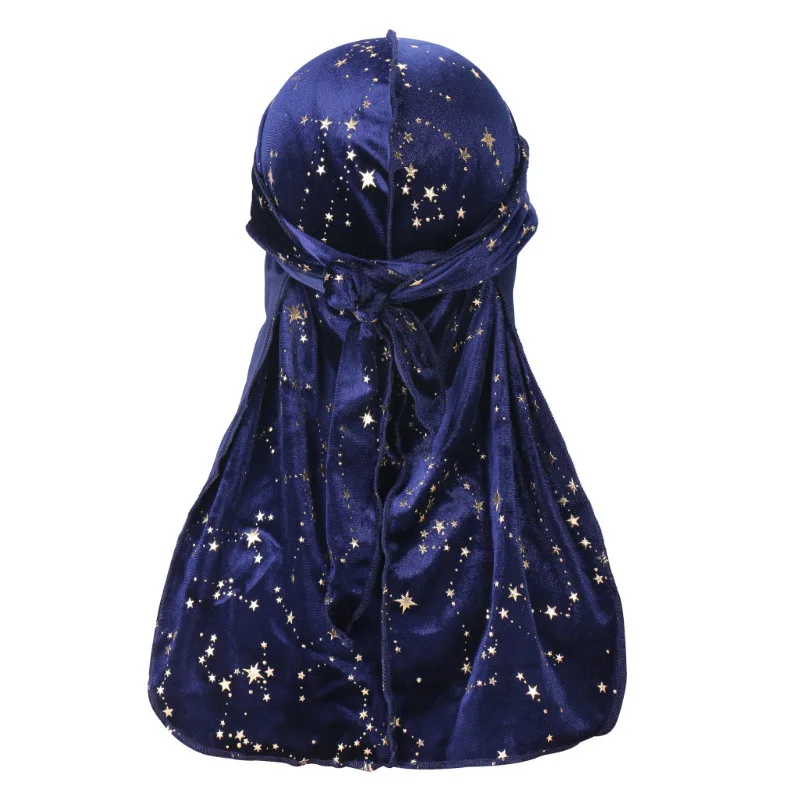 

New Fashion Unisex Printed Durag Hip-Hop Bandanna Cap Rapper Floral Turban Hat Elastic Spandex Du-rag Long Tail Headwear