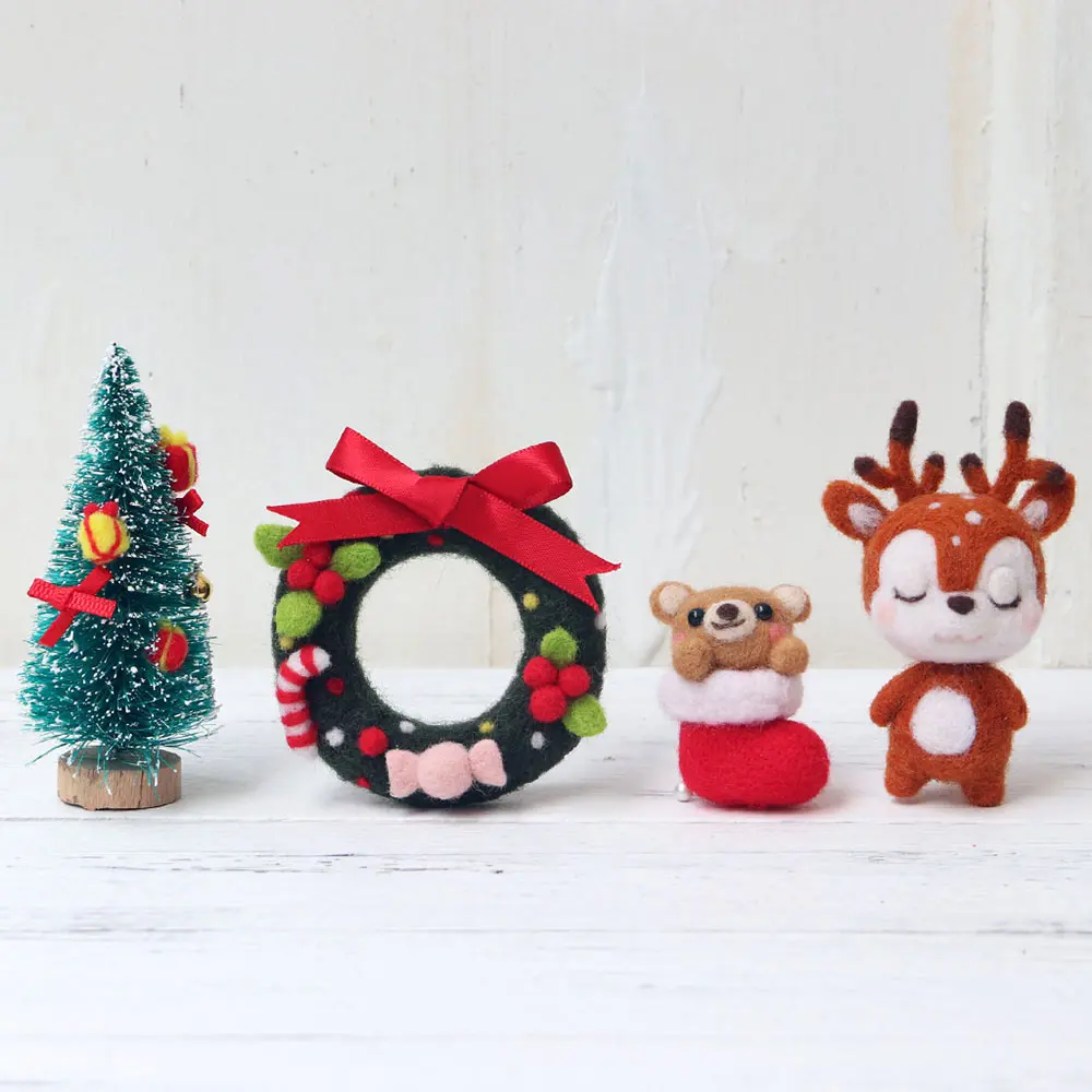 

Doll Wool Felt Craft Toy Cute Animal Wool Needle Felting Fashion Hot Handmade DIY Doll Toy Material Package Poked Toy Xmas Gift