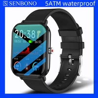 senbono 5atm waterproof smart watch men women smartwatch 24 sport modes temperature fitness tracker spo2bphr for apple xiaomi