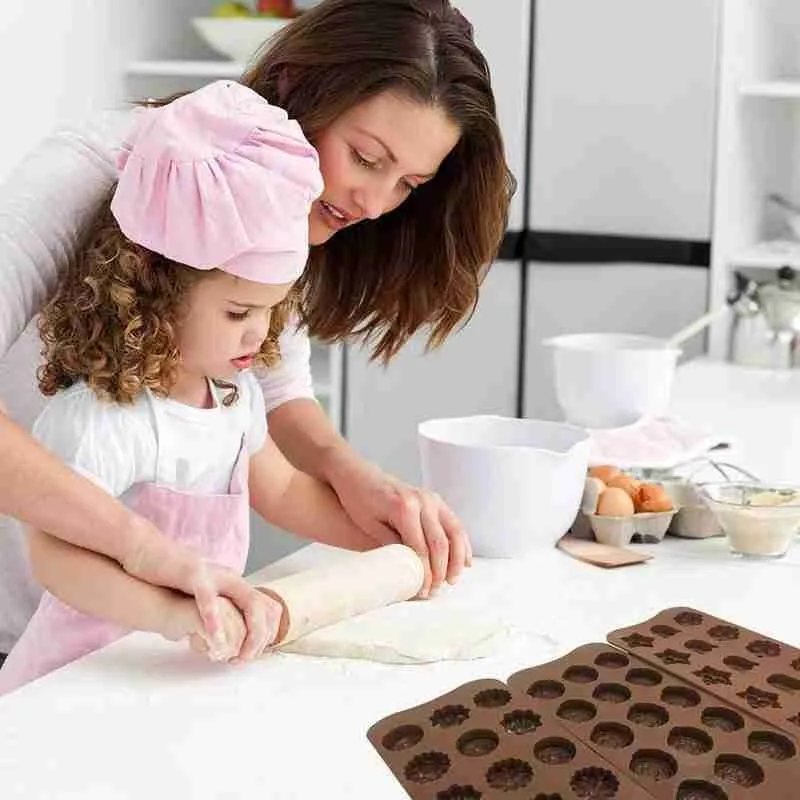 

Silicone Chocolate Mold Chocolate Baking Tools 15 Cavity Kitchen Jelly And Bakeware Silicone Cake Mold Non-stick Mold Candy X5X6