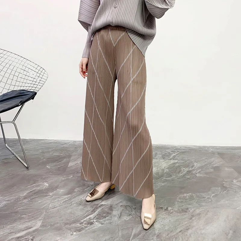 Women Pleated Wide Leg Pants 2020 Summer New Loose Large Straight Pants Casual Pants