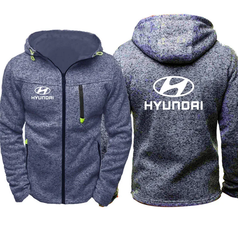 Толстовки с капюшоном и Для мужчин автомобиль Hyundai логотип печати Повседневное в стиле «хип-хоп» Толстовка Harajuku толстовки с капюшоном мужская молния куртка мужская одежда с капюшоном