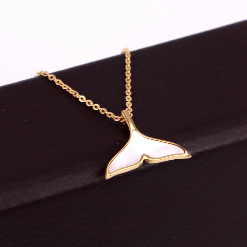 Элегантное короткое ожерелье из ракушек рыбий хвост женское в Корейском стиле