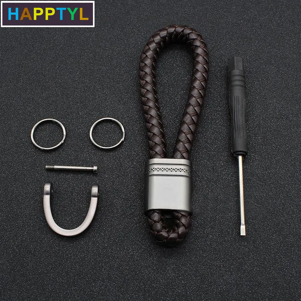 HAPPTYL 1 шт. модные кожаные брелки из микрофибры для женщин и мужчин плетеные ключей