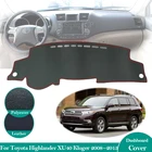 Для Toyota Highlander XU40 Kluger 2008  2013 Противоскользящий кожаный коврик крышка приборной панели Pad солнцезащитный козырек Dashmat аксессуары 2012