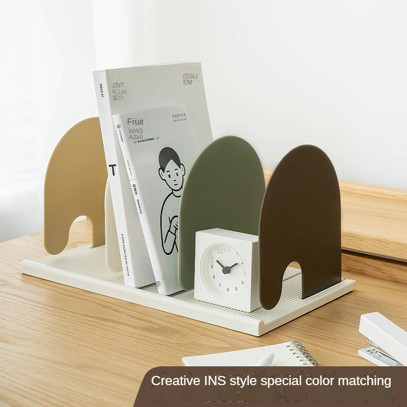 

Ins Plastic Bookends for Shelves Book Support Stand Cute Adjustable Bookshelf Decorative for Desk Organizer Office Accessories