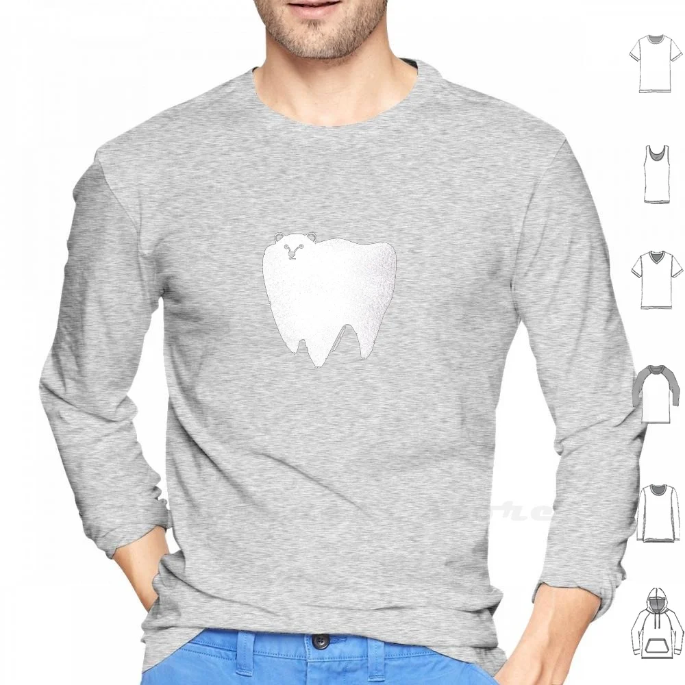 Molar Bear Hoodie Long Sleeve Bear Molar Tooth Funny Dentist Cute Polar Bear Pun Animal