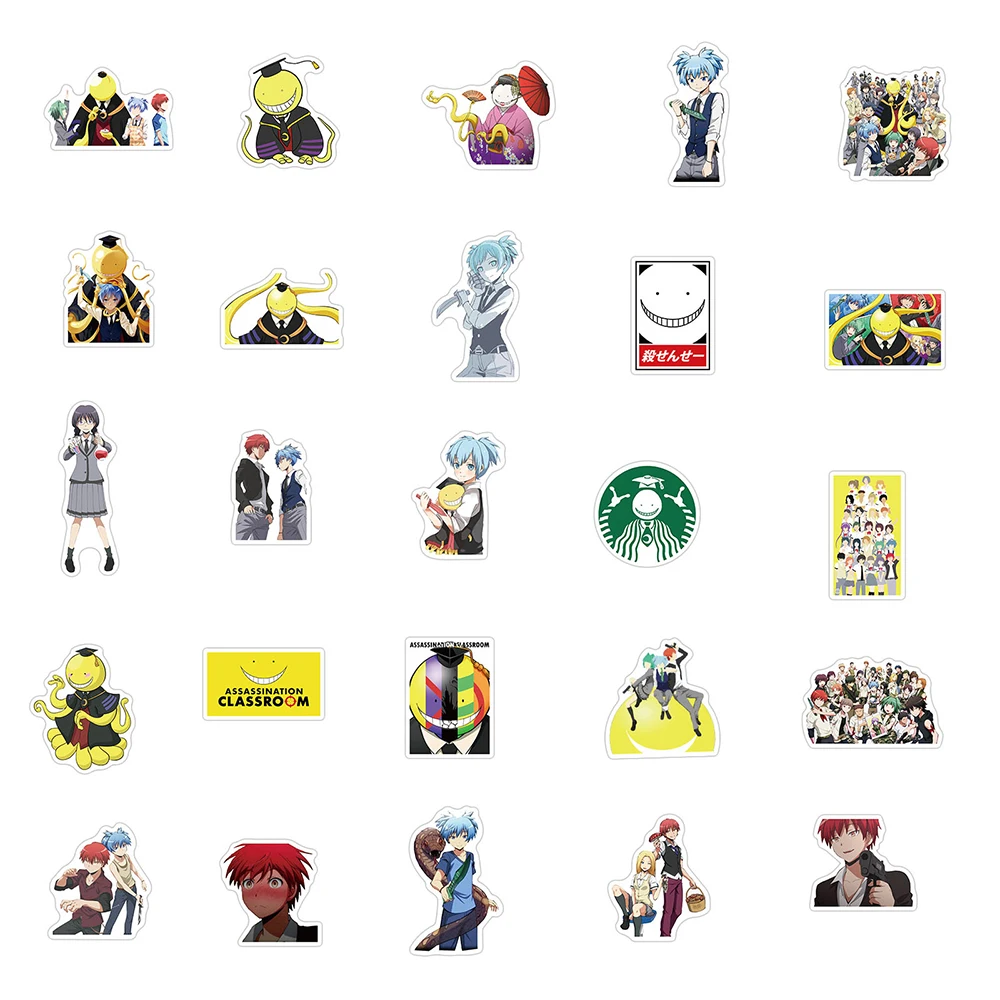 

50PCS Assassination Classroom Stickers Korosensei Shiota Nagisa Kayano Kaede Anime Stickers To DIY PS4 Phone Laptop Stationery