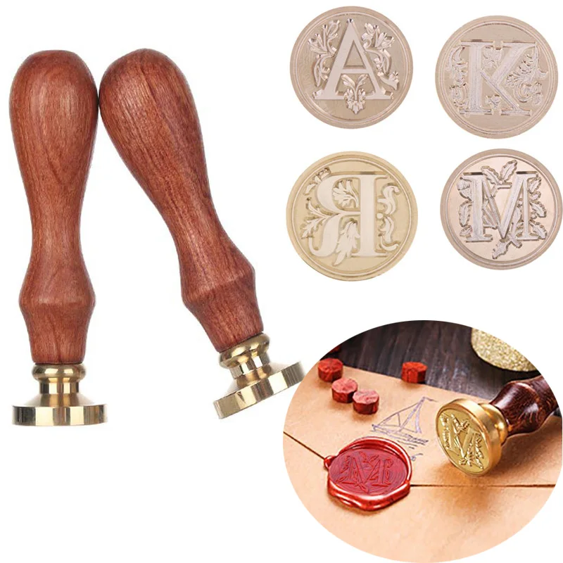 1 шт. штамп для восковой печати буква A M K R дерева замена медной головки