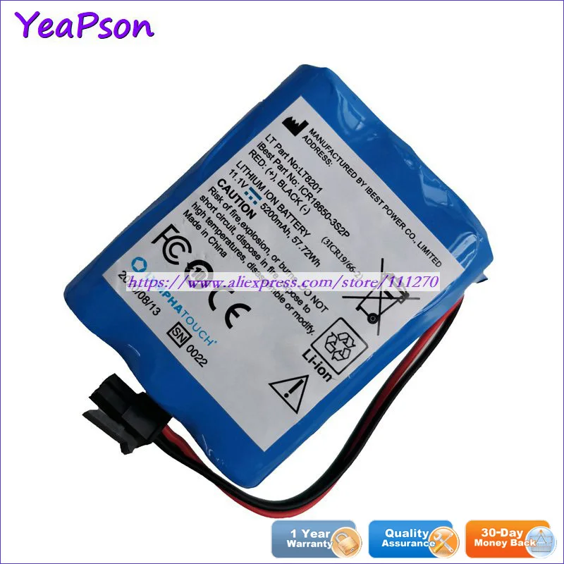 Yeapson LT8201 ICR18650-3S2P 3ICR19/66-2 11.1V 5200mAh 57.72Wh Battery |