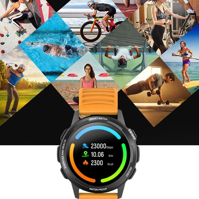 Смарт-часы GEJIAN водонепроницаемые с поддержкой Bluetooth и сенсорным экраном 360*360 |