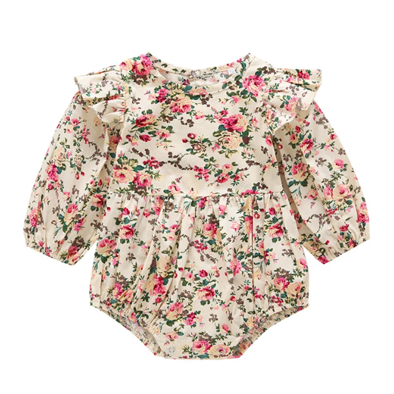 Новый цельнокроеный комбинезон для малышей с цветочным рисунком 100 классных и