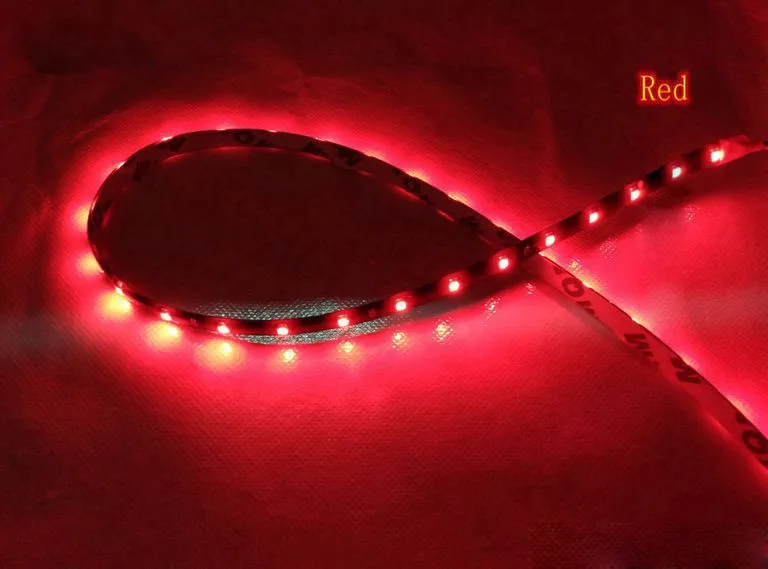 Red Led Strip Светодиодный полосы 12v 3528smd 120/90/60/30 см холодный белый водонепроницаемый, красные, зеленые, синие, желтые светодиодный светильник полосы для салона автомобиля мотоцикла - Испускаемый цвет: Red Led Strip