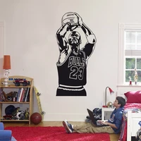 new design michael wall sticker vinyl diy home decor basketball player decals sport star for kids room free shipping