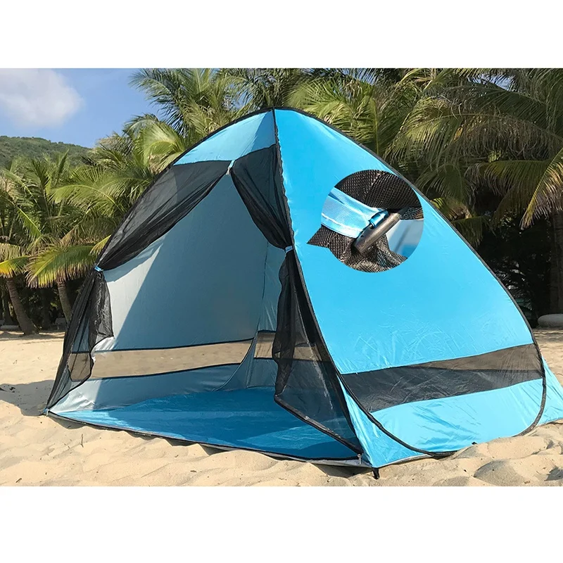 

Anti-Mosquito Beach Shade Tent with Gauze UV Protection Automatically Camping Outdoor Portable Beach Tent Mesh Curtain