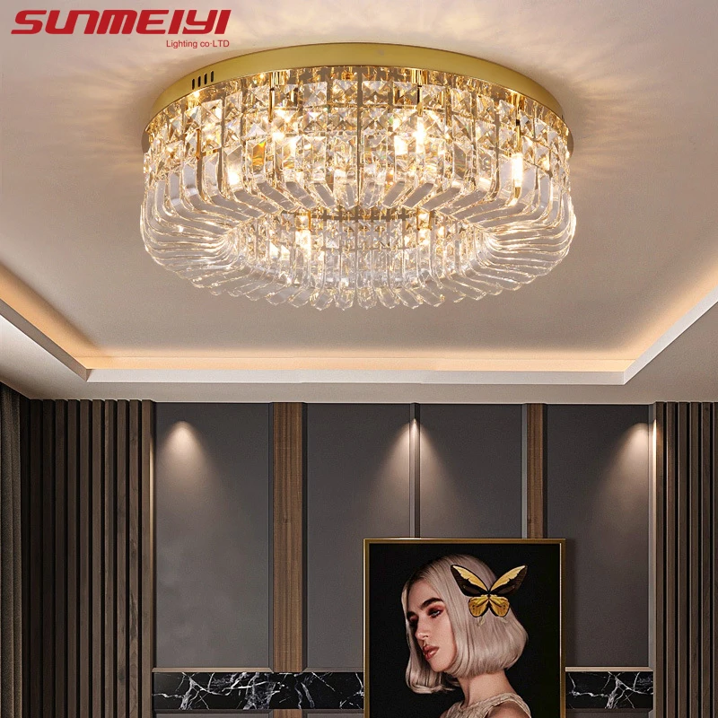 $120.02 Nordic Led Ceiling Lights Black Gold Room Lamp For Bedroom Living Room Dining Room Kitchen Crystal Ceiling Lamp Hallway Decor